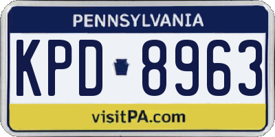 PA license plate KPD8963