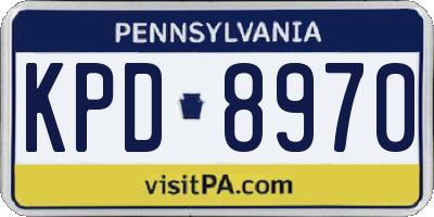 PA license plate KPD8970