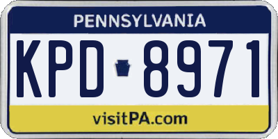 PA license plate KPD8971