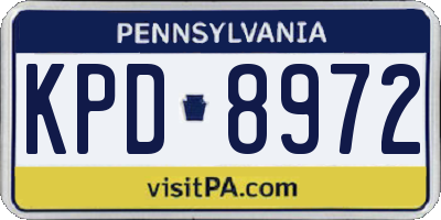 PA license plate KPD8972