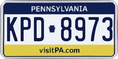PA license plate KPD8973