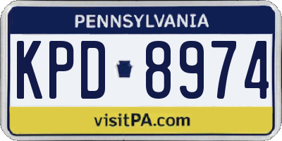 PA license plate KPD8974