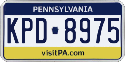 PA license plate KPD8975