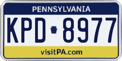 PA license plate KPD8977