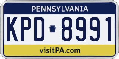 PA license plate KPD8991