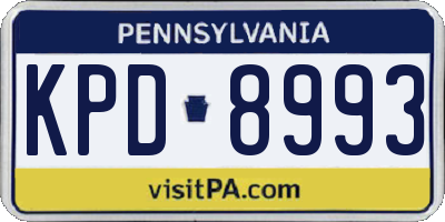 PA license plate KPD8993