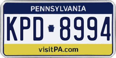 PA license plate KPD8994