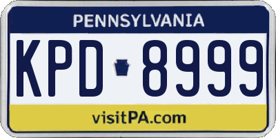 PA license plate KPD8999