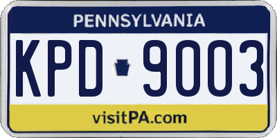 PA license plate KPD9003