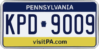 PA license plate KPD9009