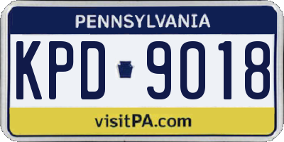 PA license plate KPD9018