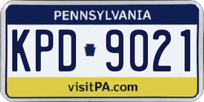 PA license plate KPD9021