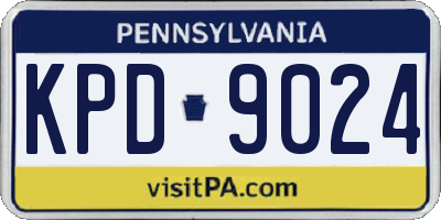 PA license plate KPD9024