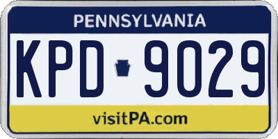 PA license plate KPD9029