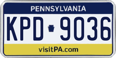 PA license plate KPD9036
