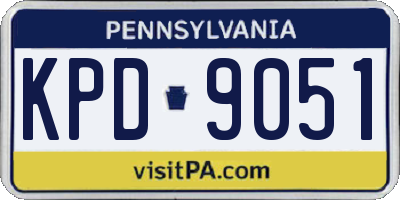 PA license plate KPD9051