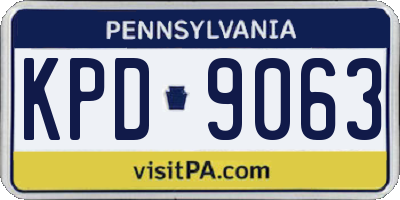 PA license plate KPD9063
