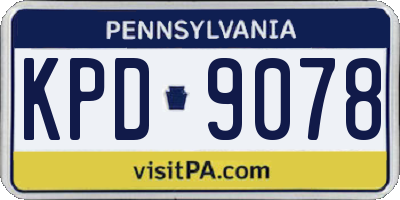 PA license plate KPD9078