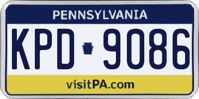 PA license plate KPD9086