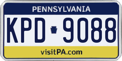 PA license plate KPD9088