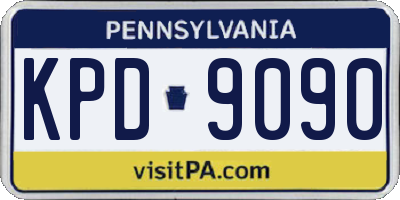 PA license plate KPD9090