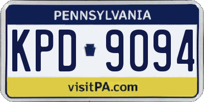 PA license plate KPD9094
