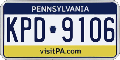 PA license plate KPD9106