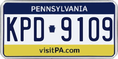 PA license plate KPD9109