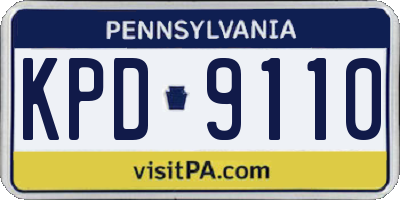 PA license plate KPD9110