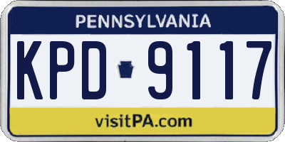 PA license plate KPD9117