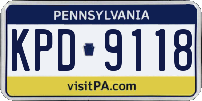 PA license plate KPD9118
