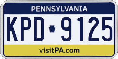 PA license plate KPD9125