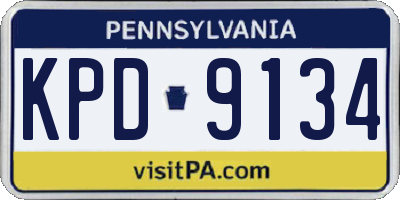 PA license plate KPD9134