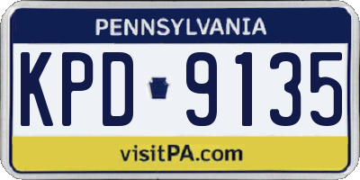 PA license plate KPD9135