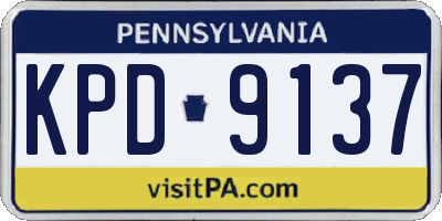 PA license plate KPD9137
