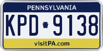 PA license plate KPD9138