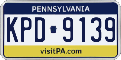 PA license plate KPD9139