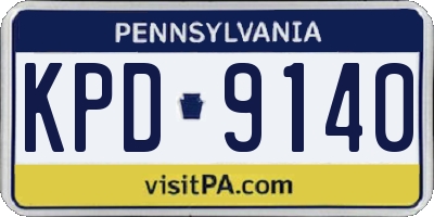 PA license plate KPD9140