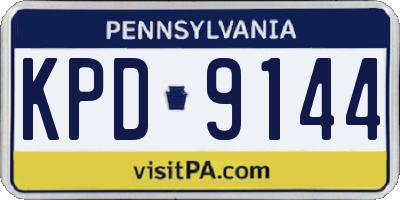 PA license plate KPD9144