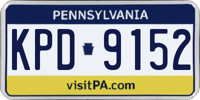 PA license plate KPD9152