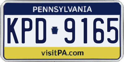 PA license plate KPD9165