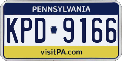 PA license plate KPD9166