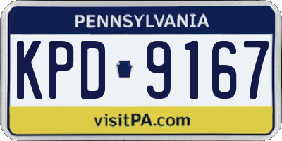 PA license plate KPD9167