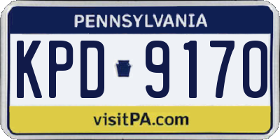 PA license plate KPD9170