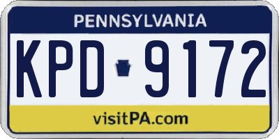 PA license plate KPD9172