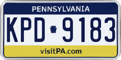 PA license plate KPD9183