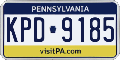 PA license plate KPD9185
