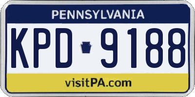 PA license plate KPD9188