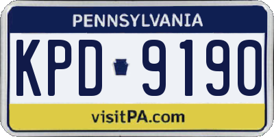 PA license plate KPD9190