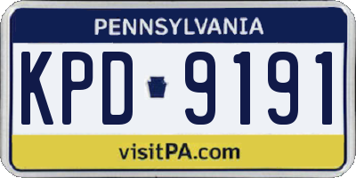 PA license plate KPD9191